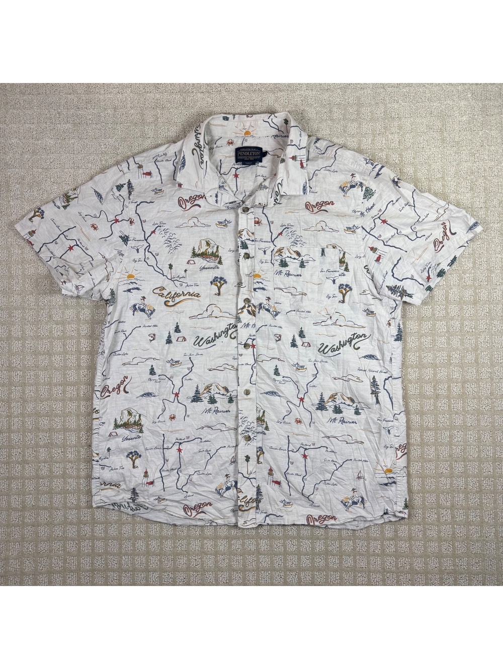 Pendleton Scenic Print Button Up Shirt Large